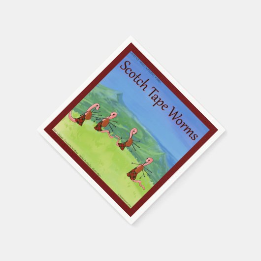 Serviette En Papier Rick London Worms D'Ecosse Drôle (Coin)