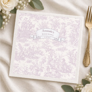Serviette En Papier Rideau de douche vintage lavande florale de Jouy