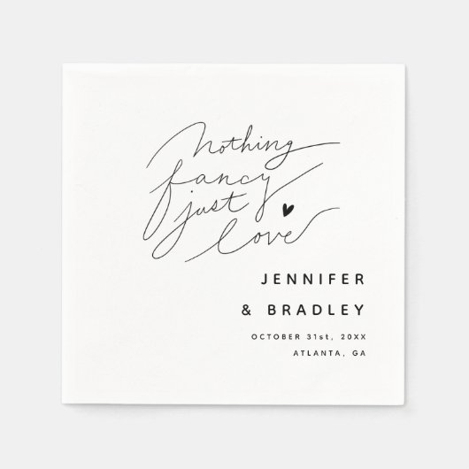 Serviette En Papier Rien De Fancy Just Love Dîner Blanc (Devant)
