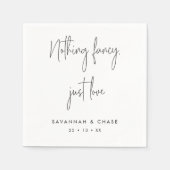 Serviette En Papier Rien De Fancy Just Love Monochrome Mariage (Devant)
