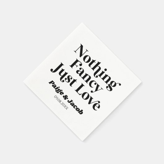 Serviette En Papier Rien De Fancy Just Love Retro Mariage Décontracté (Coin)