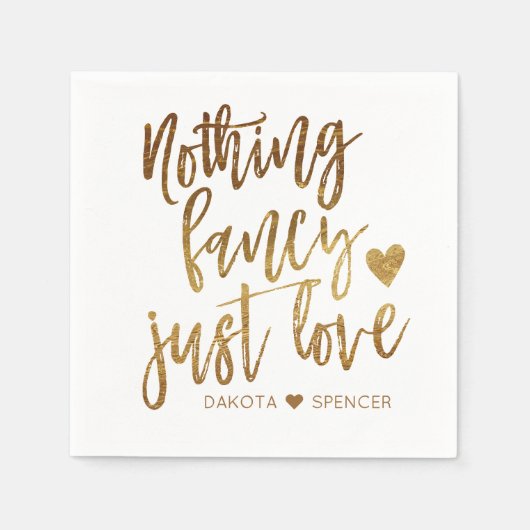 Serviette En Papier Rien De Fancy Juste Amour | Micro Mariage Gold Hea (Devant)