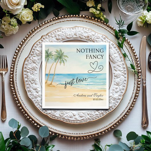 Serviette En Papier Rien De fantaisie Juste Aimer Élégant Mariage