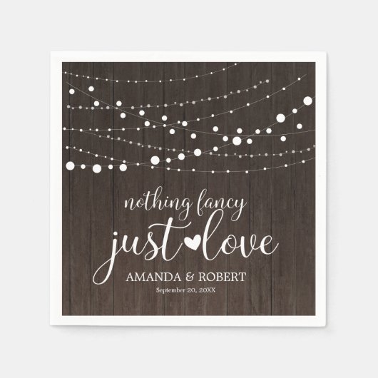 Serviette En Papier Rien de fantaisiste Rustique Mariage (Devant)