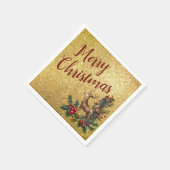 Serviette En Papier Rindeer sur parties scintillant d'or Cocktail Papi (Coin)