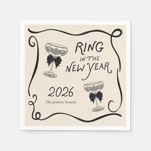 Serviette En Papier Ring in the New Year Paper Napkin (Devant)