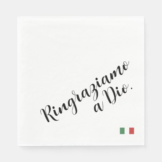 Serviette En Papier Ringraziamo a Dio - Dîner de Gratitude Italien (Devant)