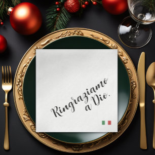 Serviette En Papier Ringraziamo a Dio - Dîner de Gratitude Italien