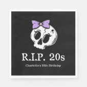 Serviette En Papier Rip 20s Coquette Aesthétique Bow 30th Birthday Par (Devant)