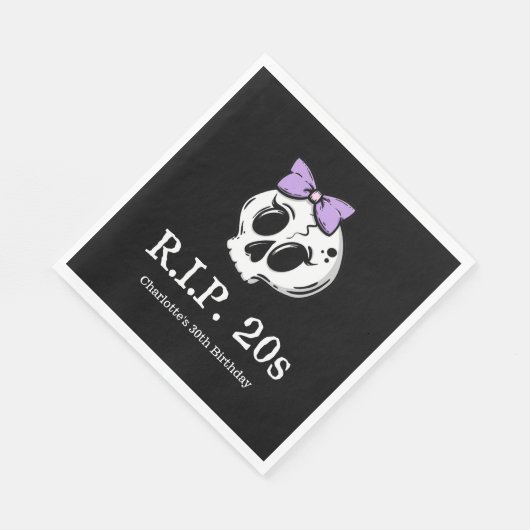 Serviette En Papier Rip 20s Coquette Aesthétique Bow 30th Birthday Par (Coin)