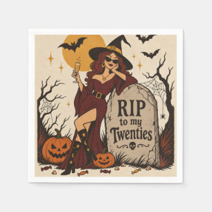 Serviette En Papier RIP à mes vingt ans Rétro Halloween 30e anniversai