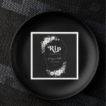 Serviette En Papier Rip To My Twenties Black 30th Birthday Party<br><div class="desc">Célébrez votre anniversaire avec ces serviettes élégantes,  avec des fleurs gothiques en noir et blanc,  cadre en forme de cercueil,  typographie rétro et détails personnalisés de votre choix. Ajoutez facilement vos propres détails en cliquant sur l'option "personnaliser".</div>