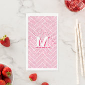 Serviette En Papier Ripple Herringbone en rose personnalisé (En situation)