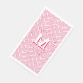 Serviette En Papier Ripple Herringbone en rose personnalisé (Coin)