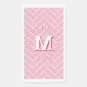 Serviette En Papier Ripple Herringbone in Pink Personalized (Devant)