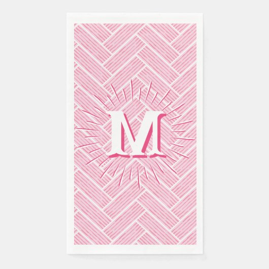 Serviette En Papier Ripple Herringbone in Pink Personalized (Devant)