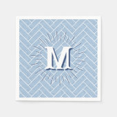 Serviette En Papier Ripple Herringbone in Slate Personalized (Devant)