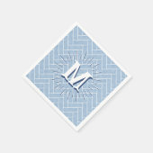 Serviette En Papier Ripple Herringbone in Slate Personalized (Coin)