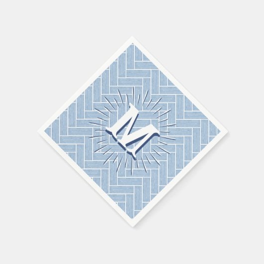 Serviette En Papier Ripple Herringbone in Slate Personalized (Coin)