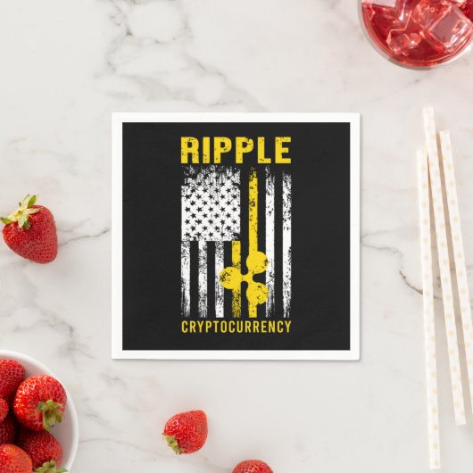 Serviette En Papier Ripple XRP US Flag American Cryptocurrency Gift (En situation)