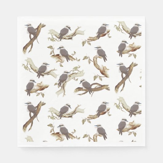 Serviette En Papier Rire Kookaburra Eucalyptus d'oiseaux australiens (Devant)