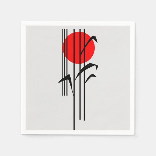 Serviette En Papier Rising Sun Diner party japonaise (Devant)