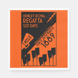 Serviette En Papier Rivière Thames Regatta - Vintage Retro Style Rowin