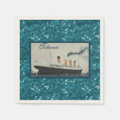 Serviette En Papier RMS Titanic Deep Blue Parties scintillant White St (Devant)