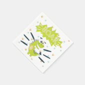 Serviette En Papier ROAR Green Dinosaur Anniversaire (Coin)