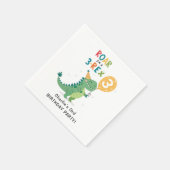 Serviette En Papier Roar Je suis un 3-Rex Enfants Troisième fête d'ann (Coin)