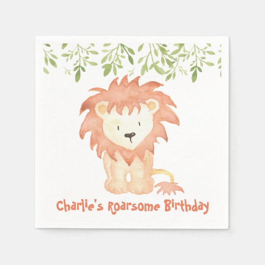 Serviette En Papier Roarsome Anniversaire (Devant)