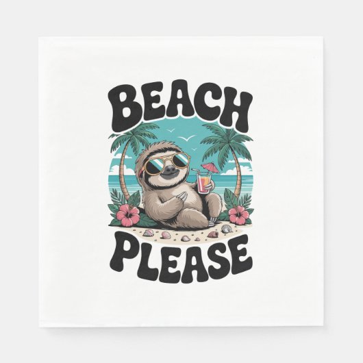 Serviette En Papier Roatan Honduras Sloth Summer (Devant)