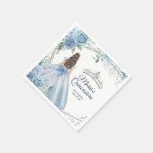Serviette En Papier Robe bleu Dusty Quinceañera Couronne Anniversaire (Coin)