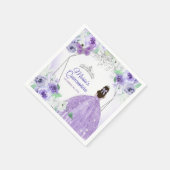Serviette En Papier Robe d'argent violet Quinceañera couronne Annivers (Coin)