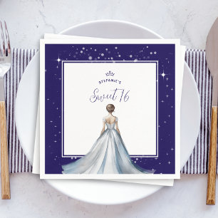 Serviette En Papier Robe de bal en argent douce 16 ans robe de soirée