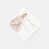 Serviette En Papier Robe de mariée à l'aquarelle moderne Shower de rob (Coin)