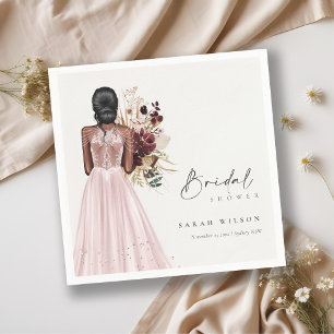 Serviette En Papier Robe de mariée élégante Boho Blush Shower nuptial