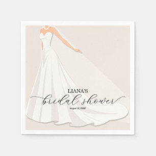 Serviette En Papier Robe de Mariée Élégante pour une Fête de Fiançaill