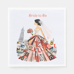 Serviette En Papier Robe de mariée Future mariée Shower nuptial
