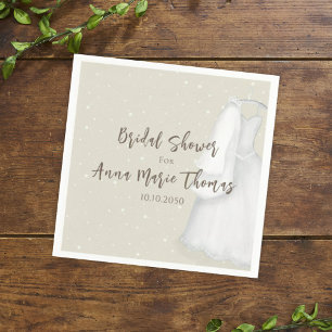Serviette En Papier Robe de mariée simple et minimaliste pour douche d