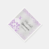 Serviette En Papier Robe de parties scintillant violet argent Quincean (Coin)