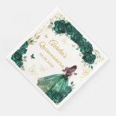 Serviette En Papier Robe de princesse florale verte émeraude pour Quin (Coin)
