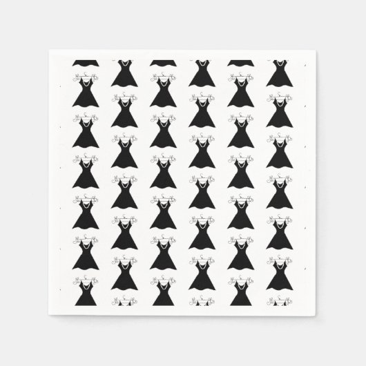 Serviette En Papier Robe de soirée noire (Devant)