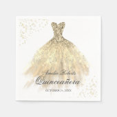 Serviette En Papier Robe dorée Quinceanera Napkin (Devant)