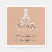 Serviette En Papier Robe Dusty Peach Gold Confetti Diamonds (Devant)