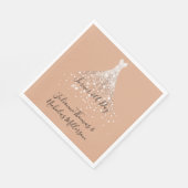 Serviette En Papier Robe Dusty Peach Gold Confetti Diamonds (Coin)