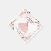 Serviette En Papier Robe Florale Sweet 16 Rose Gold Blush (Coin)