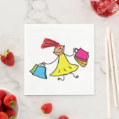 Serviette En Papier Robe Jaune Bonne Fille Shopping (En situation)