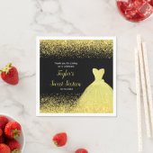 Serviette En Papier Robe Jaune Lumineuse Faux Parties scintillant Douc (En situation)