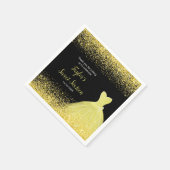 Serviette En Papier Robe Jaune Lumineuse Faux Parties scintillant Douc (Coin)